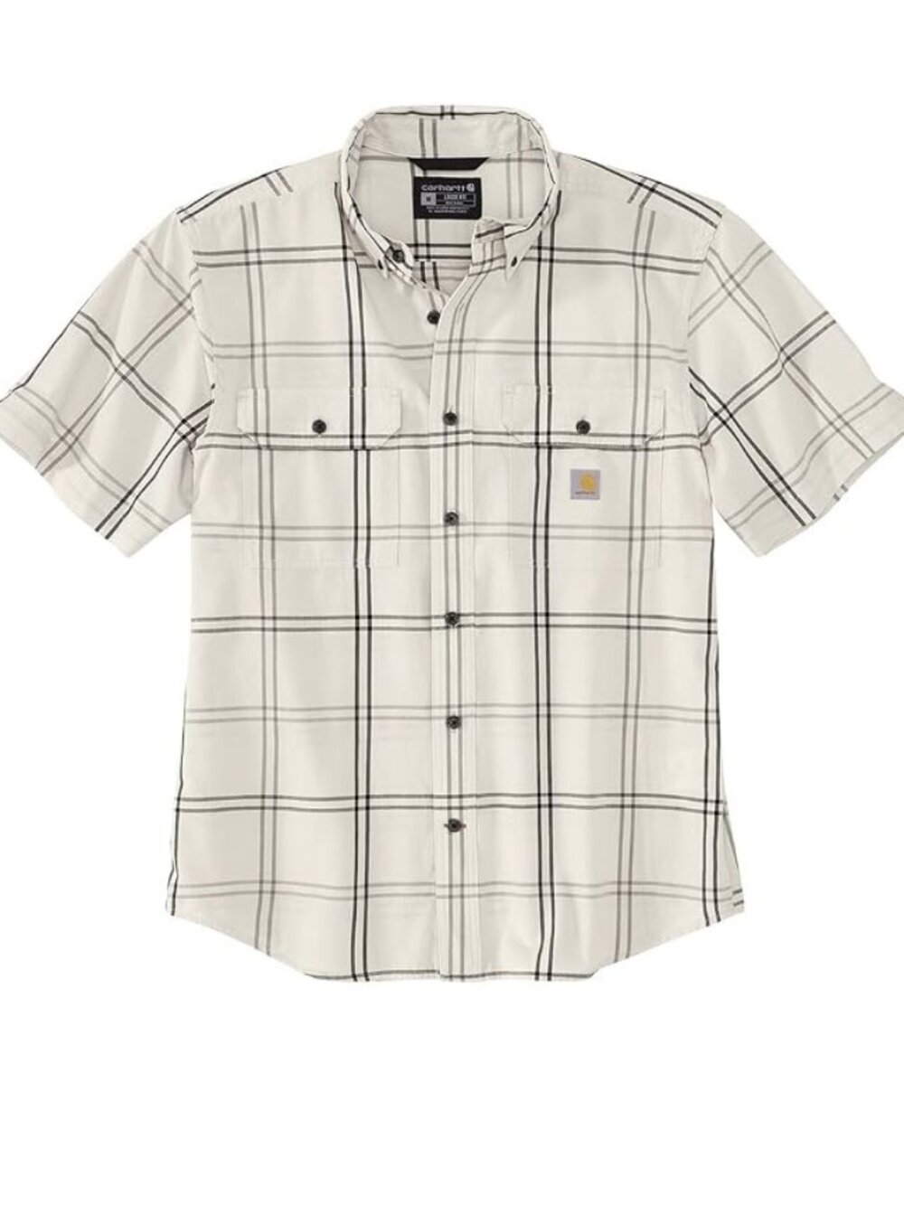 Carhartt Mens 106140 Loose Fit Midweight Short-Sleeve Plaid Shirt Small Malt NWT